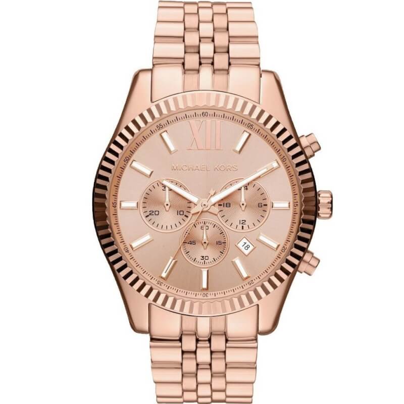 Michael Kors Lexington Ρολόι Χρονογράφος Με Ροζ Χρυσό Μεταλλικό Μπρασελέ MK8319 - Image 1