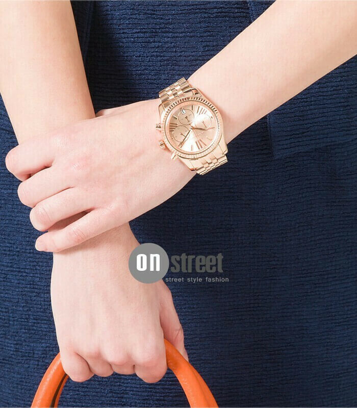 Michael Kors Lexington Ρολόι Χρονογράφος Με Ροζ Χρυσό Μεταλλικό Μπρασελέ MK8319 - Image 3