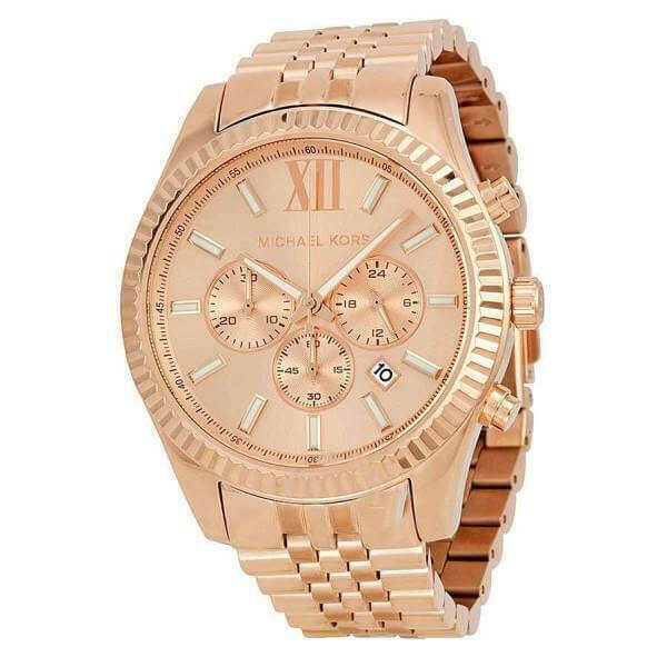 Michael Kors Lexington Ρολόι Χρονογράφος Με Ροζ Χρυσό Μεταλλικό Μπρασελέ MK8319 - Image 2