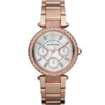 Michael Kors Parker Ρολόι Χρονογράφος Με Μεταλλικό Μπρασελέ σε Ροζ Χρυσό χρώμα MK5616