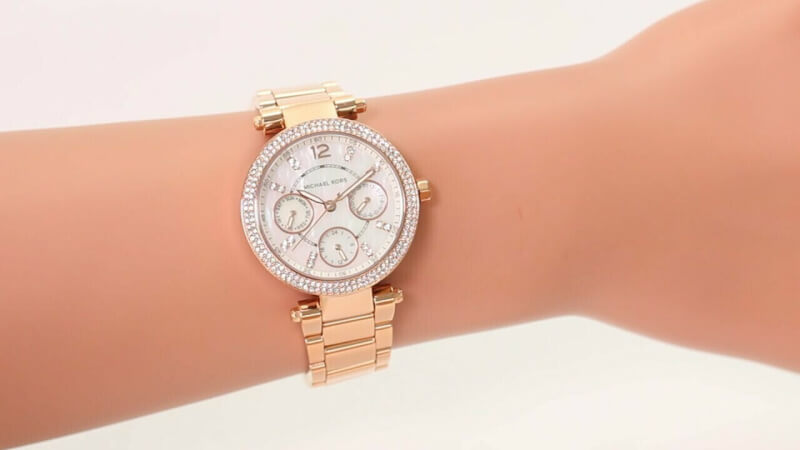 Michael Kors Parker Ρολόι Χρονογράφος Με Μεταλλικό Μπρασελέ σε Ροζ Χρυσό χρώμα MK5616 - Image 3