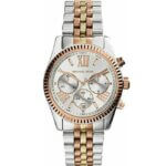 Michael Kors Lexington Ρολόι Χρονογράφος Με Ροζ Χρυσό Μεταλλικό Μπρασελέ MK5735