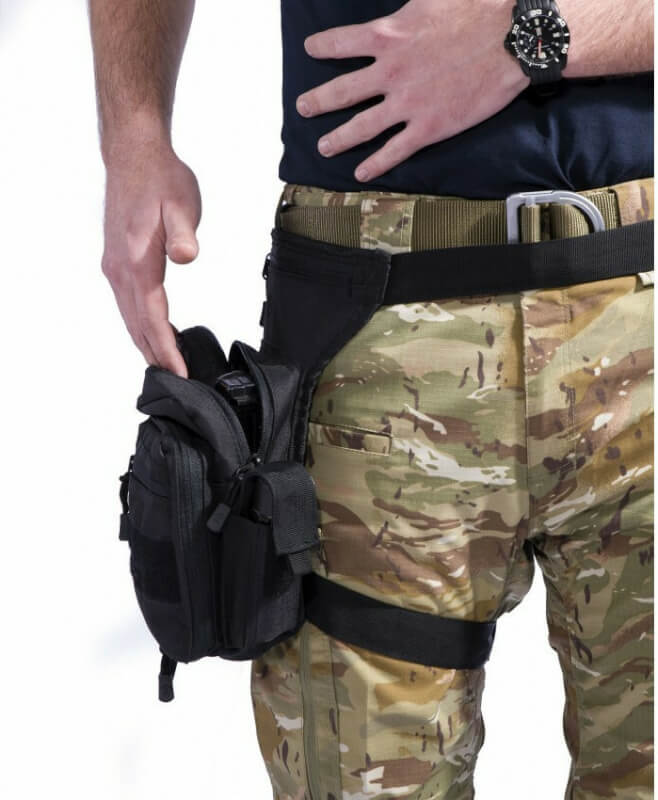Pentagon K16023-01 Στρατιωτικό Τσαντάκι Μηρού Από Πολυεστέρα Σε Χρώμα Μαύρο 3,7Lt - Image 2