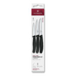 Victorinox Swiss Classic Paring Knife Με Μήκος Λεπίδας 8cm-10cm-11cm Από Ανοξείδωτο Ατσάλι Σε Μαύρο Set 3 ΤΕΜ (6.7113.34)
