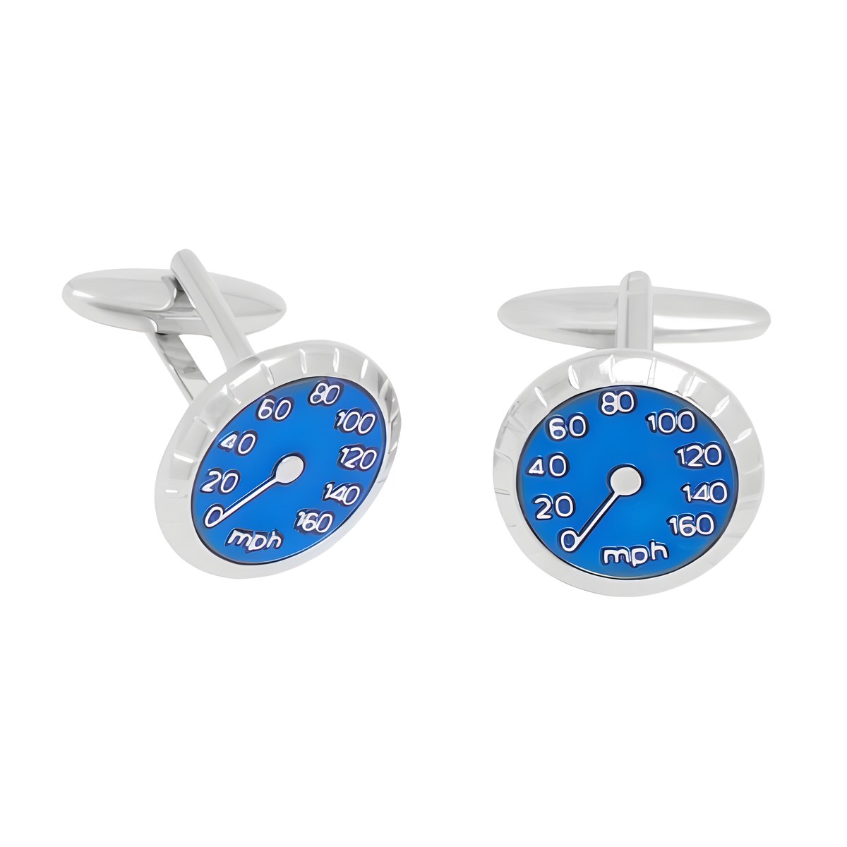 Ανδρικά ατσάλινα μανικετόκουμπα Original Men's Fashion Blue Speed Plate, μπλε