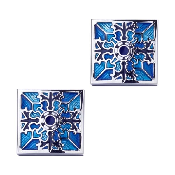 Ατσάλινα ανδρικά μανικετόκουμπα Original Men's Fashion Blue Winter, ασημί και μπλε