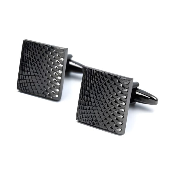 Ατσάλινα ανδρικά μανικετόκουμπα Original Men's Fashion Luxury Silver, μαύρο