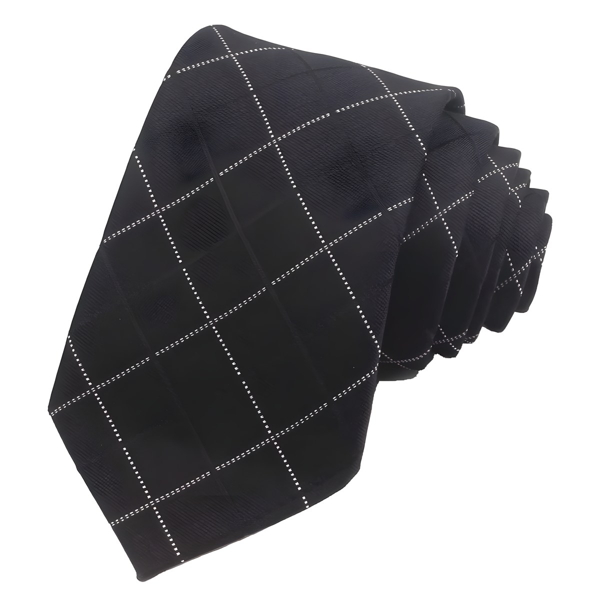 Λεπτή καρό ανδρική γραβάτα Original Men's Fashion Black And White Stripes 6 εκ., μαύρη
