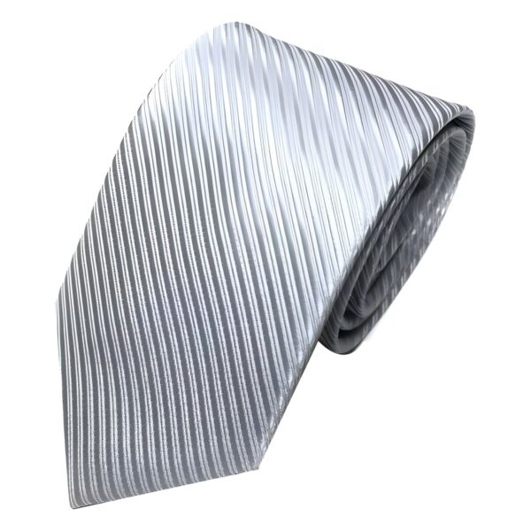 Λεπτή ανδρική γραβάτα Original Men's Fashion Grey Stripes Silver 6 εκ., ασημί
