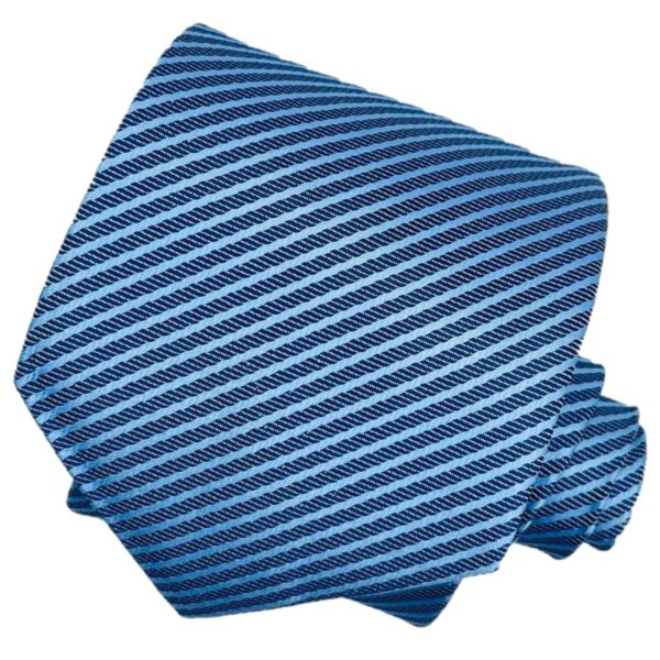 Ανδρική συνθετική γραβάτα Original Men's Fashion ριγέ, navy blue και light blue, 8 εκ.