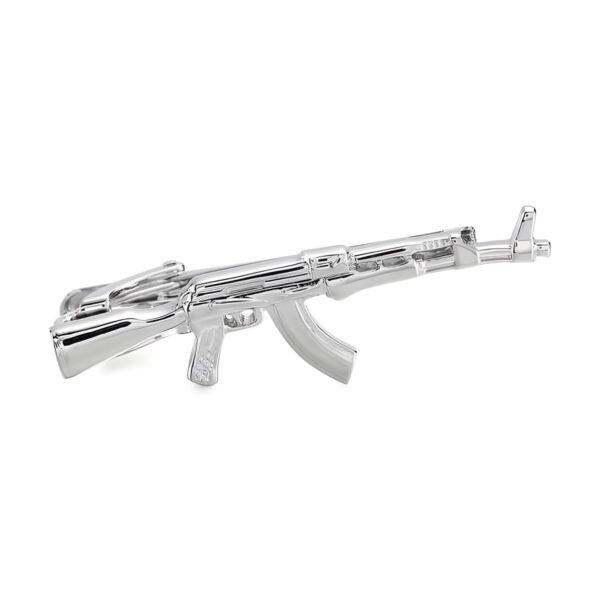 Ατσάλινο ανδρικό clip γραβάτας Original Men's Fashion Silver AK-47, ασημί