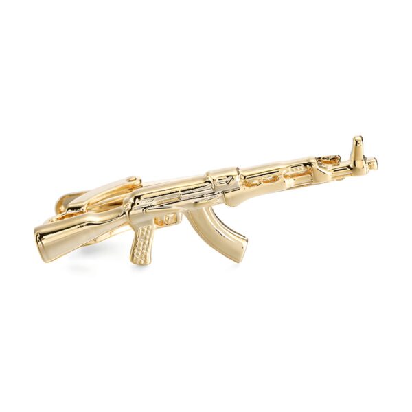 Ατσάλινο ανδρικό clip γραβάτας Original Men's Fashion Golden AK-47, χρυσό