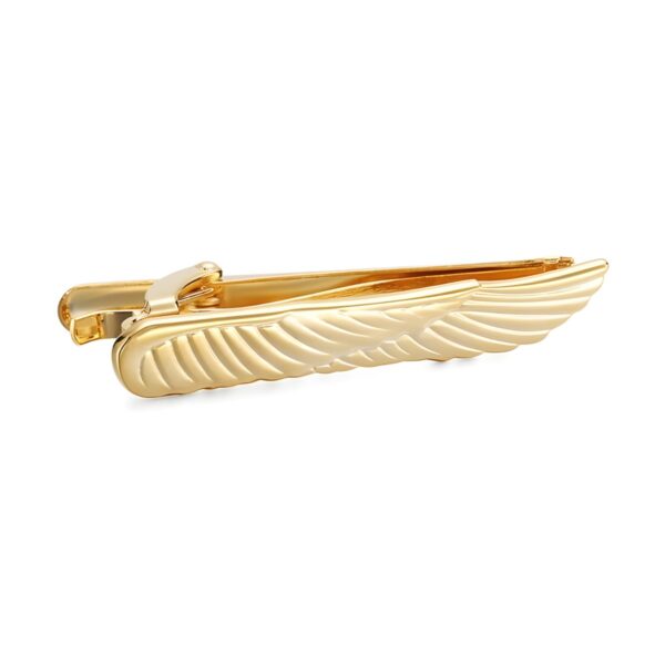 Ατσάλινο ανδρικό clip γραβάτας Original Men's Fashion Golden Angel Wings, χρυσό