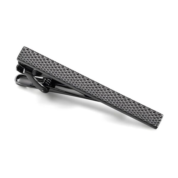 Ατσάλινο ανδρικό clip γραβάτας Original Men's Fashion Luxuri Silver, μαύρο