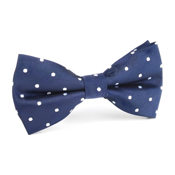 Υφασμάτινο ανδρικό παπιγιόν Original Men's Fashion με άσπρο πουά, μπλε