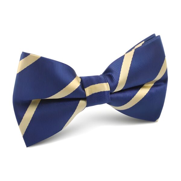 Υφασμάτινο ανδρικό παπιγιόν Original Men's Fashion με χρυσές ρίγες, μπλε