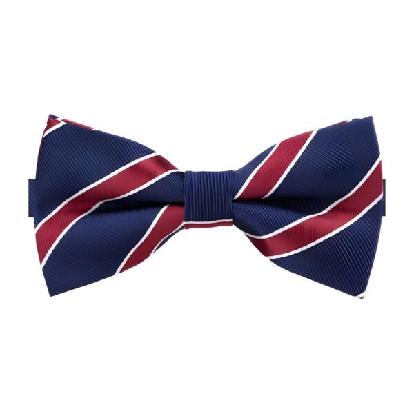 Υφασμάτινο ανδρικό παπιγιόν Original Men's Fashion με κόκκινες ρίγες, μπλε