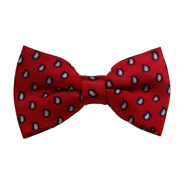 Υφασμάτινο ανδρικό παπιγιόν Original Men's Fashion Large White Dots, μπορντό