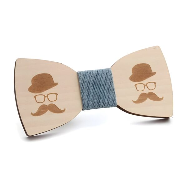 Ανδρικό ξύλινο παπιγιόν Original Men's Fashion Mr Barber με ύφασμα, μπλε