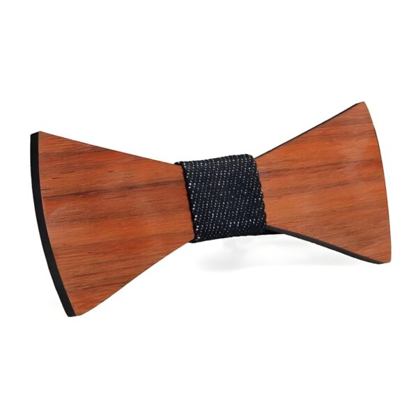 Ανδρικό ξύλινο παπιγιόν Original Men's Fashion Brazilian Brown με ύφασμα, μαύρο