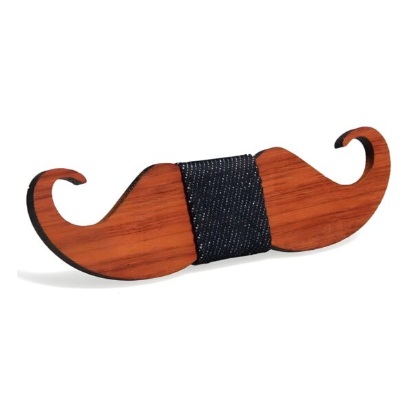 Ανδρικό ξύλινο παπιγιόν Original Men's Fashion Μουστάκι με ύφασμα, μαύρο