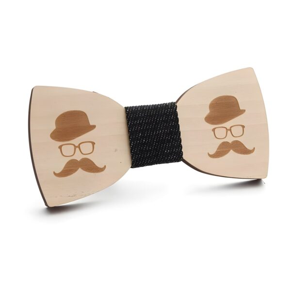 Ανδρικό ξύλινο παπιγιόν Original Men's Fashion Mr Barber με ύφασμα, μαύρο