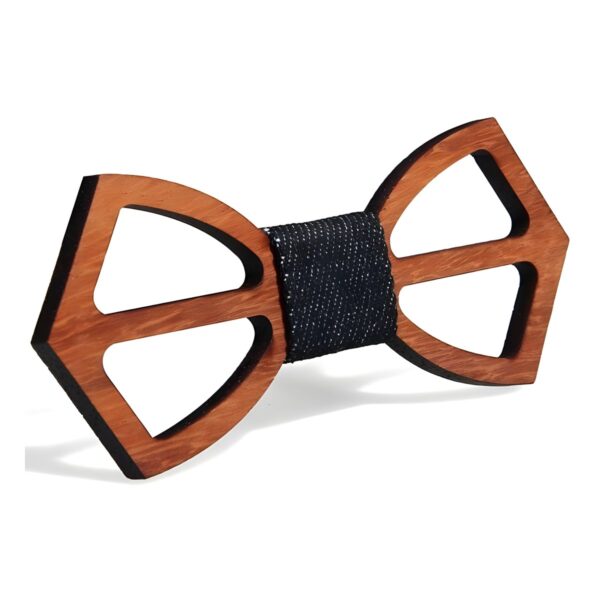 Ανδρικό ξύλινο παπιγιόν Original Men's Fashion Rosewood Wenge με ύφασμα, μαύρο