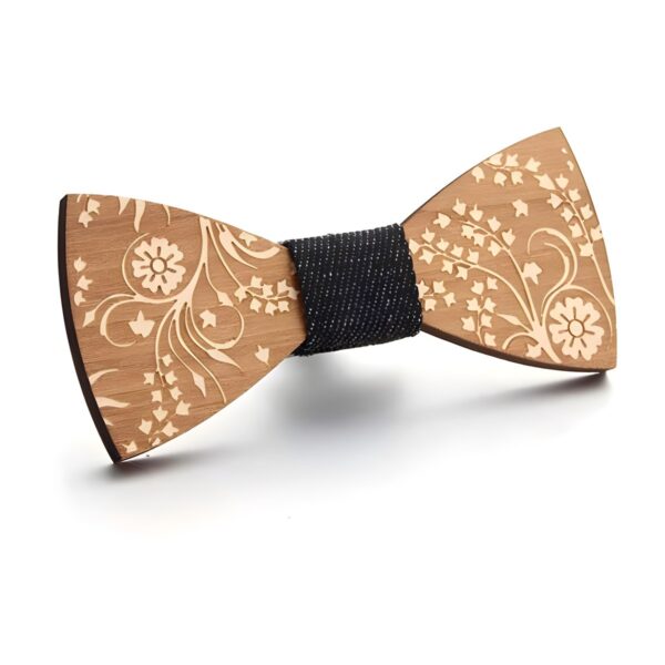 Ανδρικό ξύλινο παπιγιόν Original Men's Fashion Royal Tree με ύφασμα, μαύρο