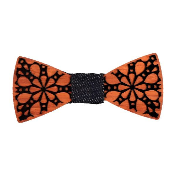 Ανδρικό ξύλινο παπιγιόν Original Men's Fashion Wenge Dark Flower με ύφασμα, μαύρο