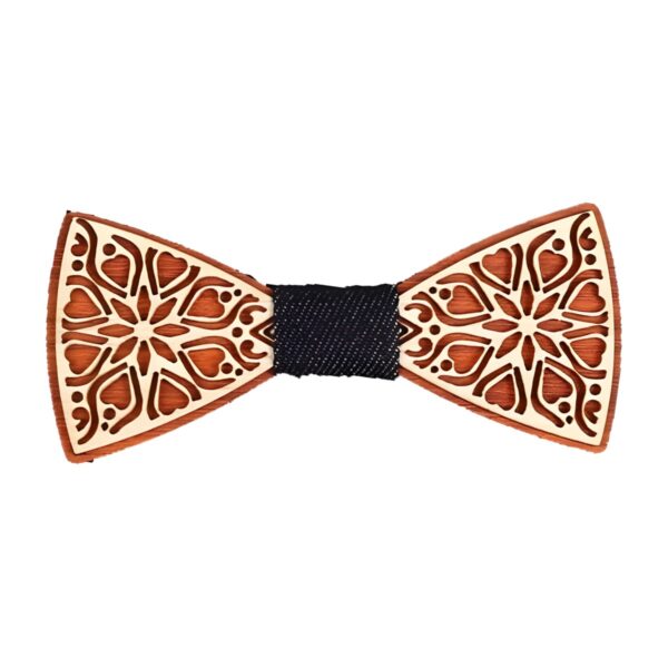 Ανδρικό ξύλινο παπιγιόν Original Men's Fashion Wenge Light Flower με ύφασμα, μαύρο