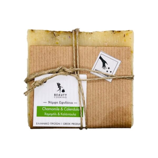 Χειροποίητο σαπούνι καθαρισμού BeautyCooking Chamomile-Calendula, 100 gr