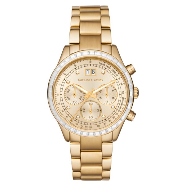 Γυναικείο ρολόι χρονογράφος Michael Kors Brinkley με ατσάλινο μπρασελέ, χρυσό