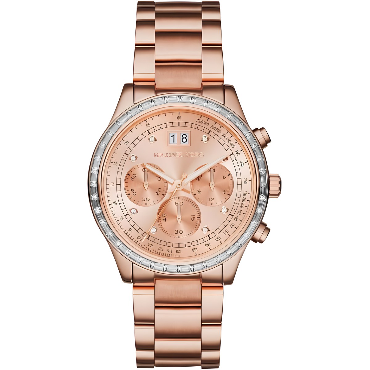 Γυναικείο ρολόι χρονογράφος Michael Kors Brinkley με ατσάλινο μπρασελέ, ροζ χρυσό