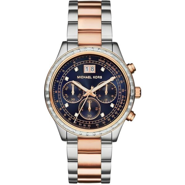 Γυναικείο ρολόι χρονογράφος Michael Kors Brinkley με ατσάλινο μπρασελέ, ροζ χρυσό