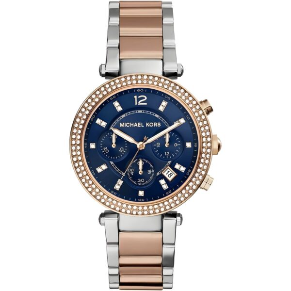 Γυναικείο ρολόι χρονογράφος Michael Kors Parker με ατσάλινο μπρασελέ, ροζ χρυσό