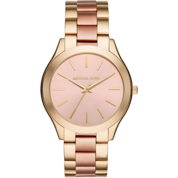 Γυναικείο ρολόι Michael Kors Slim Runway με ροζ χρυσό μεταλλικό μπρασελέ, 42 mm