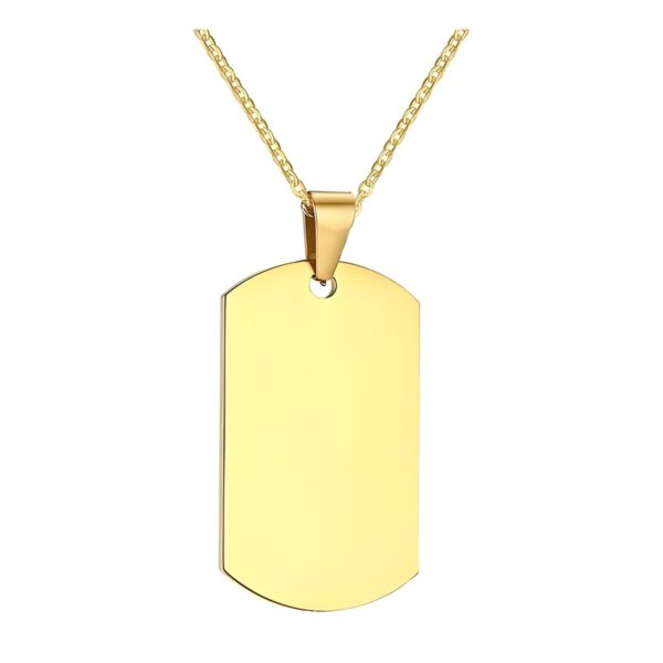 Αλυσίδα λαιμού Original Men's Fashion από ατσάλι με Dog Tag, 70 εκ., χρυσό