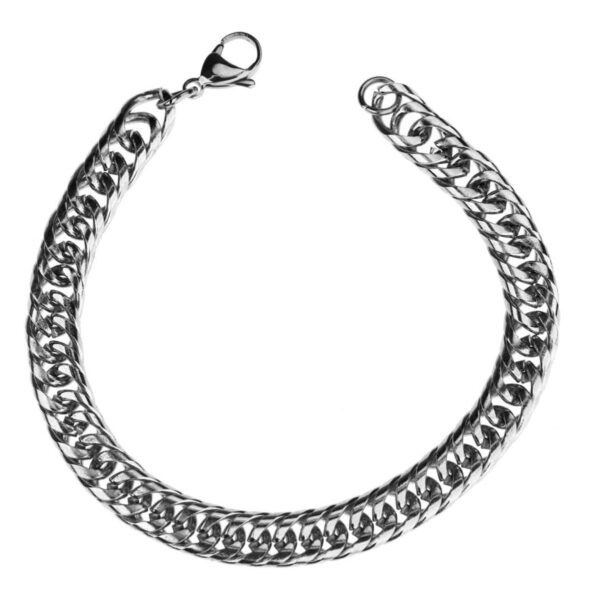 Ανδρική ατσάλινη αλυσίδα χεριού Original Men's Fashion Snake, 21 εκ., ασημί
