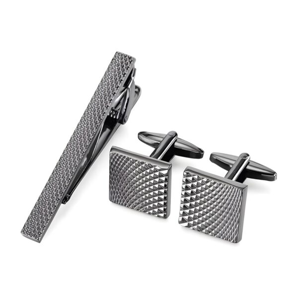 Σετ ανδρικά ατσάλινα μανικετόκουμπα Original Men's Fashion, μαύρο