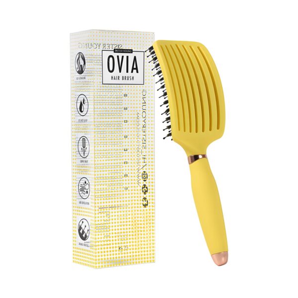 Βούρτσα μαλλιών Sister Young Ovia Natural Hair, κίτρινη