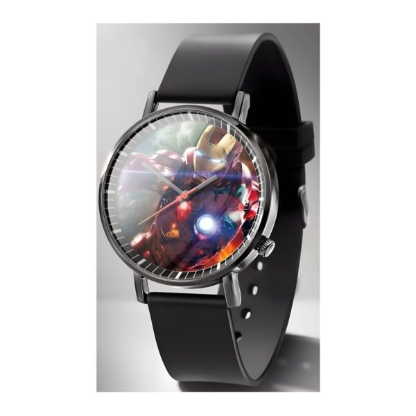 Παιδικό αναλογικό ρολόι Iron Man με λουράκι καουτσούκ/πλαστικό, κόκκινο